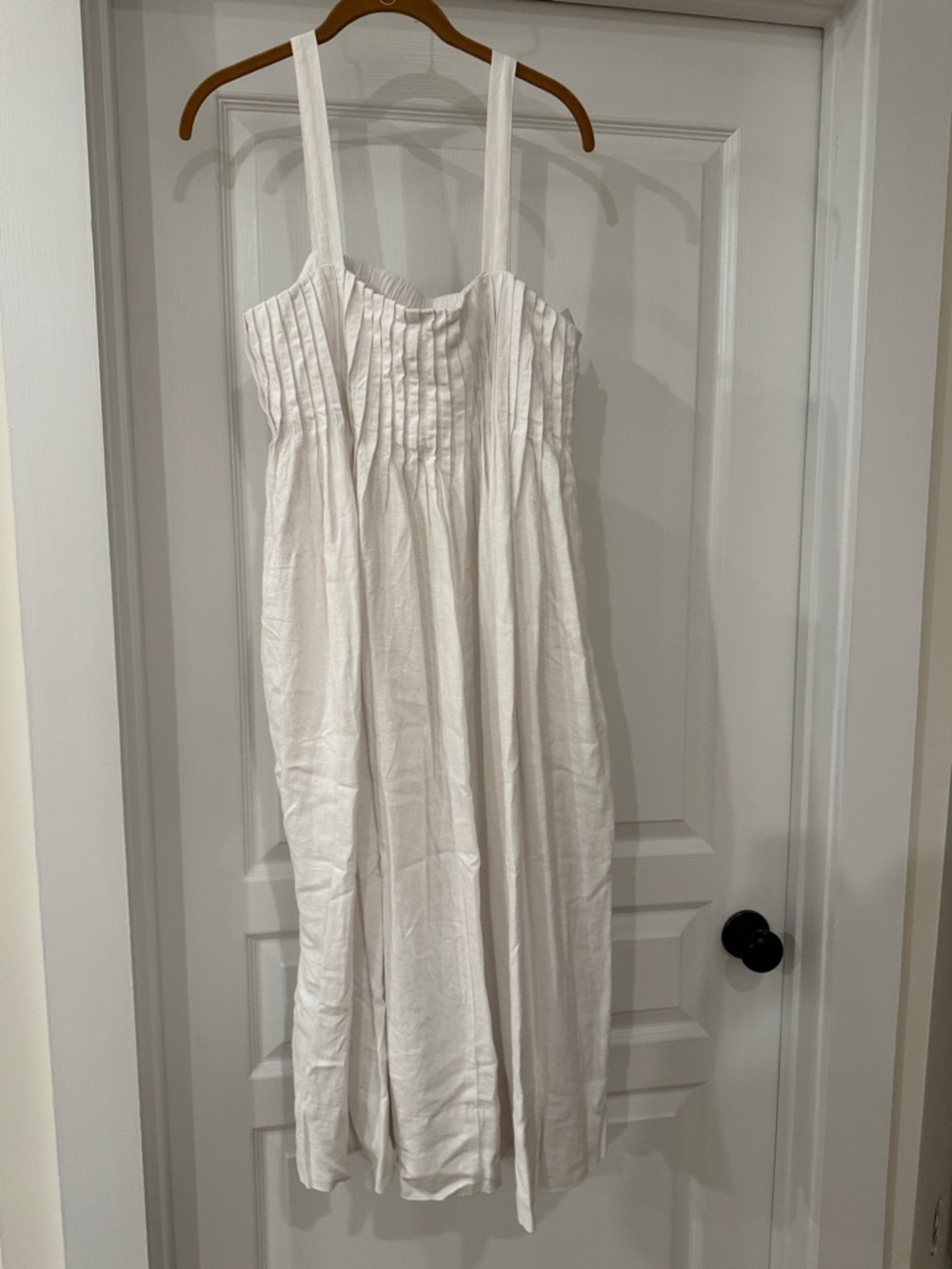 Banana Republic White Pintuck Strap Dress